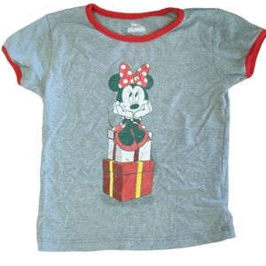 🍁2/$7🍁 DISNEY'S Minnie Mouse Grey Graphic Short Sleeve Tee Shirt